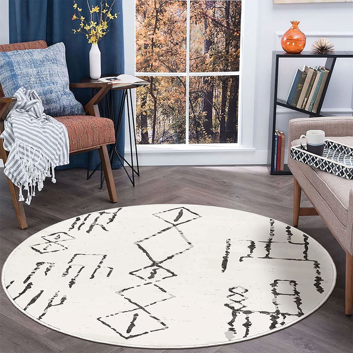Conceptum Alfombra Blanca de Algodón y Chenilla (60 cm)